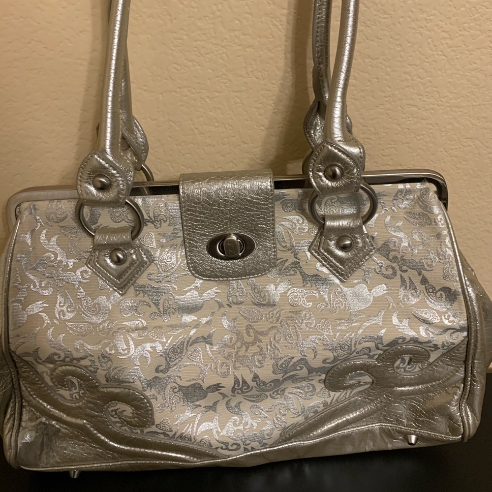 Silver metallic bag